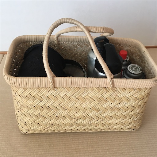 芸術品のエコバッグ】岩手鳥越竹細工の市場かご - ミニマリストの