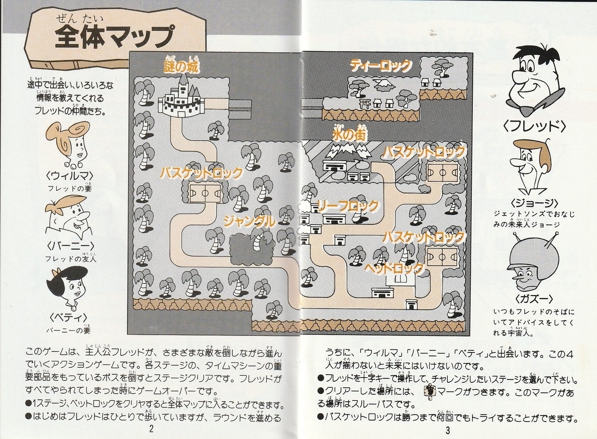 フリントストーン』1992年／ファミコン - レトロゲームの説明書保管庫