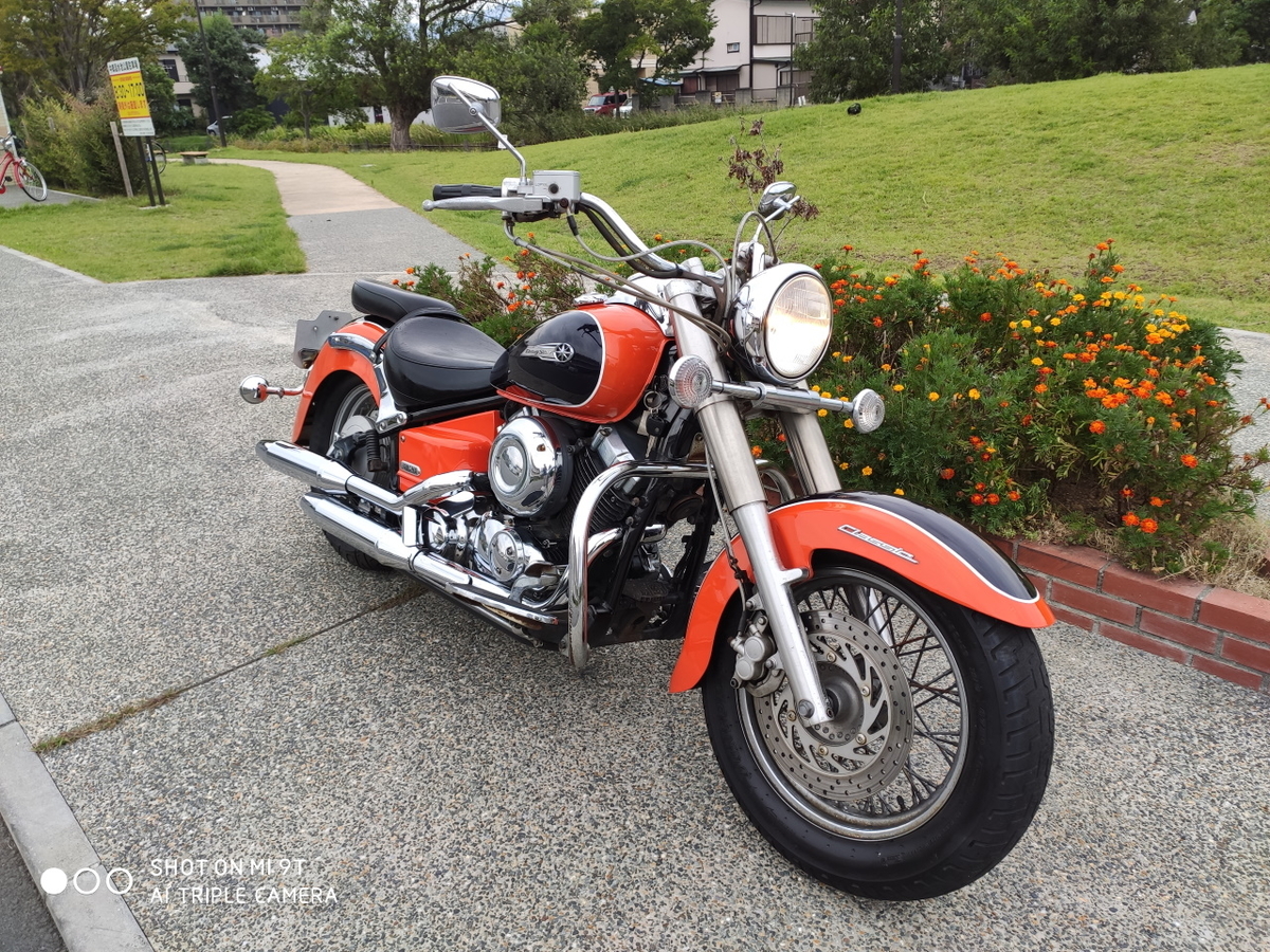 ドラッグスター クラッシック（中古 4TR）車検準備（ノーマルマフラー