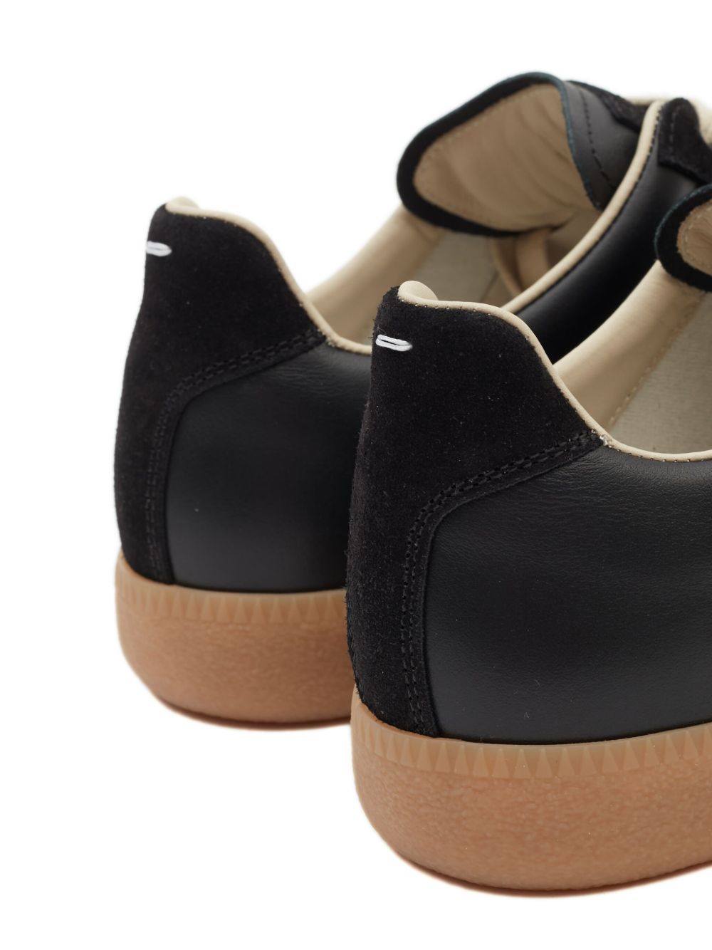 Maison Margiela Replica low-top Leather Sneakers | Black | FARFETCH CA