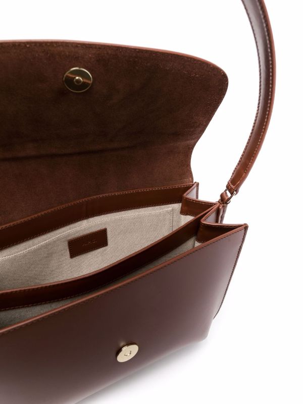 A.P.C. Sarah Leather Shoulder Bag | Brown | FARFETCH
