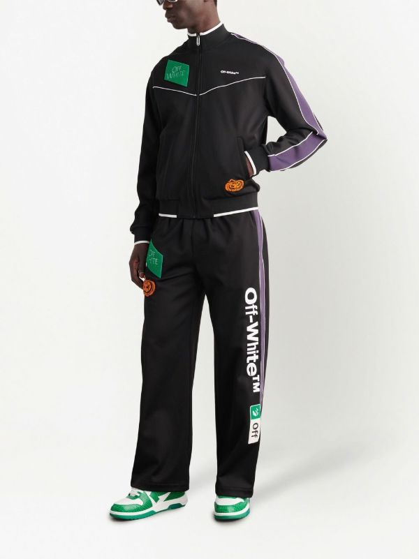 Off-White オフホワイト ロゴ ジップ トラックジャケット | ブラック
