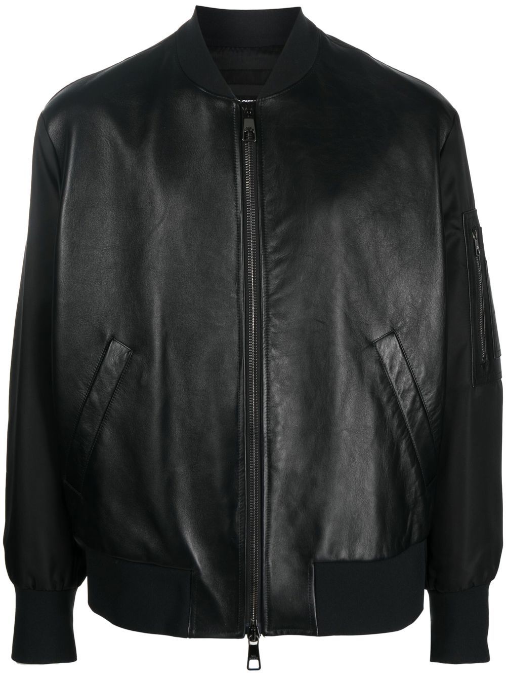 Neil Barrett Leather Panelled Bomber Jacket | Black | FARFETCH