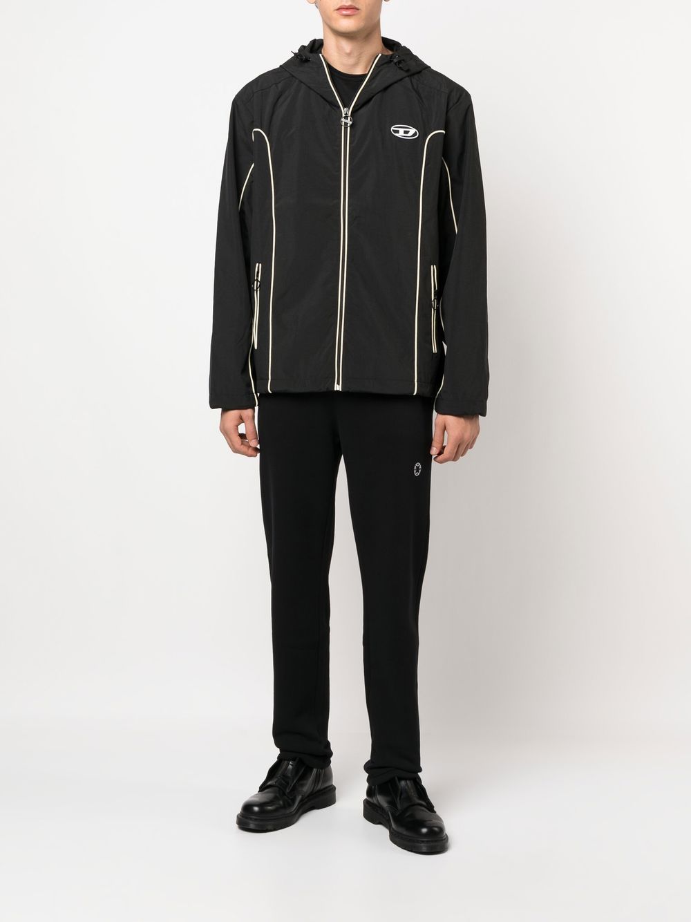 Diesel J-Hives logo-appliqué Windbreaker | Black | FARFETCH