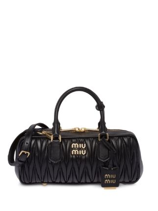 Miu Miu マテラッセ ナッパレザーショルダーバッグ | ブラック