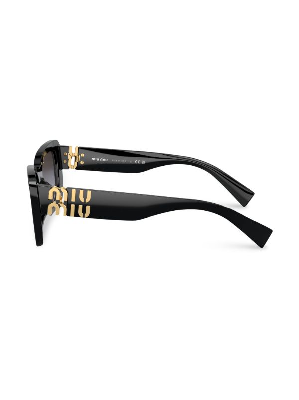 Miu Miu Eyewear スクエアフレーム サングラス | ブラック | FARFETCH JP
