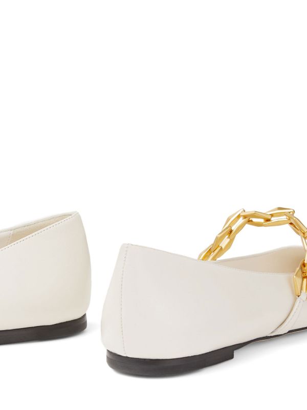 Jimmy Choo Diamond Tilda フラットシューズ | ホワイト | FARFETCH JP