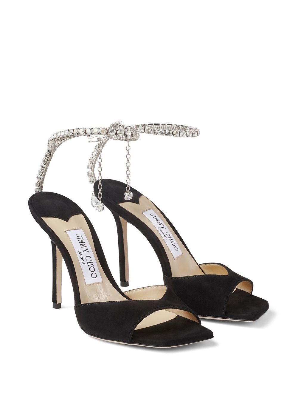 Jimmy Choo Saeda 100mm Sandals | Black | FARFETCH