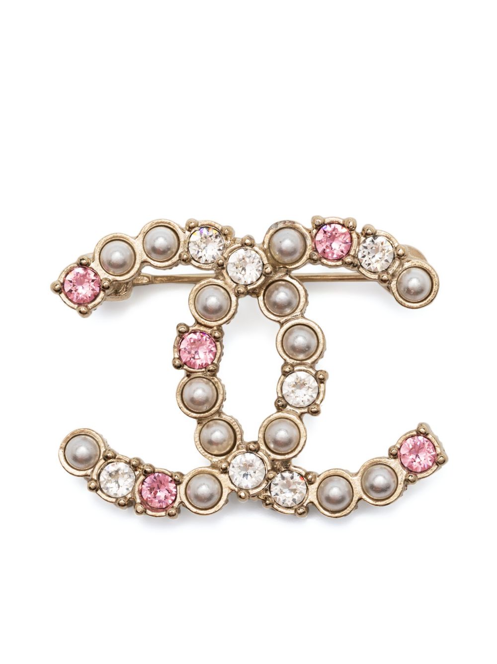 CHANEL Pre-Owned 2000s ココマーク クリスタル ブローチ | ゴールド