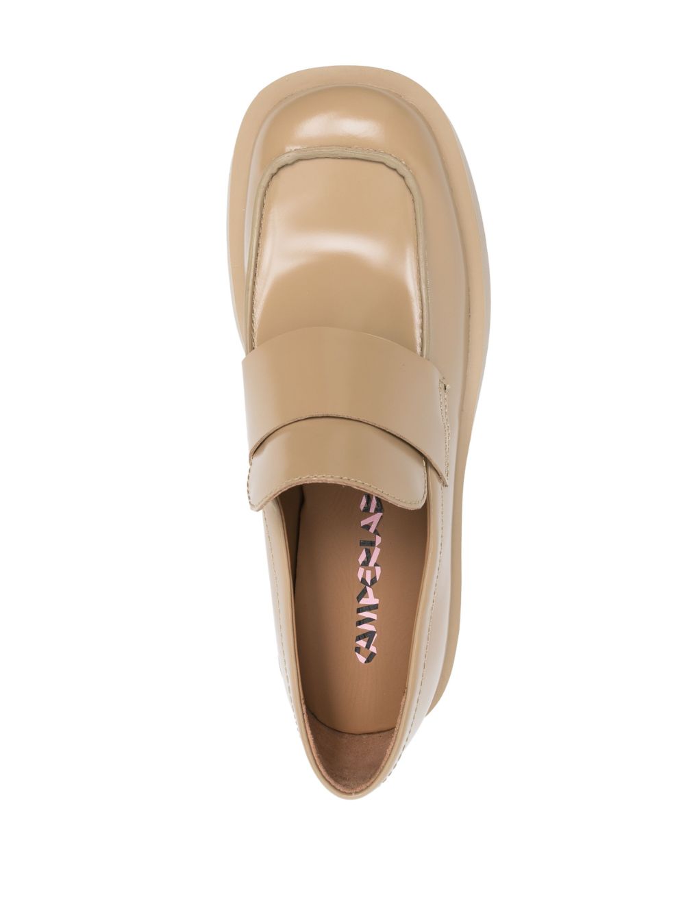 CamperLab スクエアトゥ レザーローファー | ニュートラル | FARFETCH JP