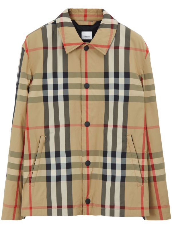 Burberry チェック シャツジャケット | ニュートラル | FARFETCH JP