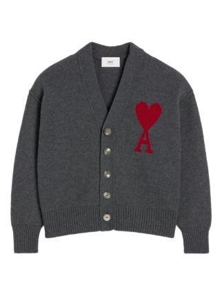 AMI Paris Ami De Coeur カーディガン | グレー | FARFETCH JP