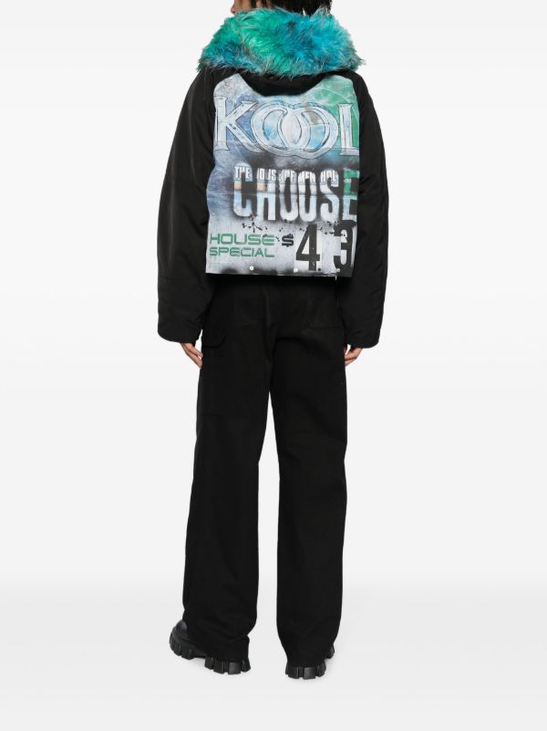 1017 ALYX 9SM graphic-print Padded Hooded Jacket | Black | FARFETCH