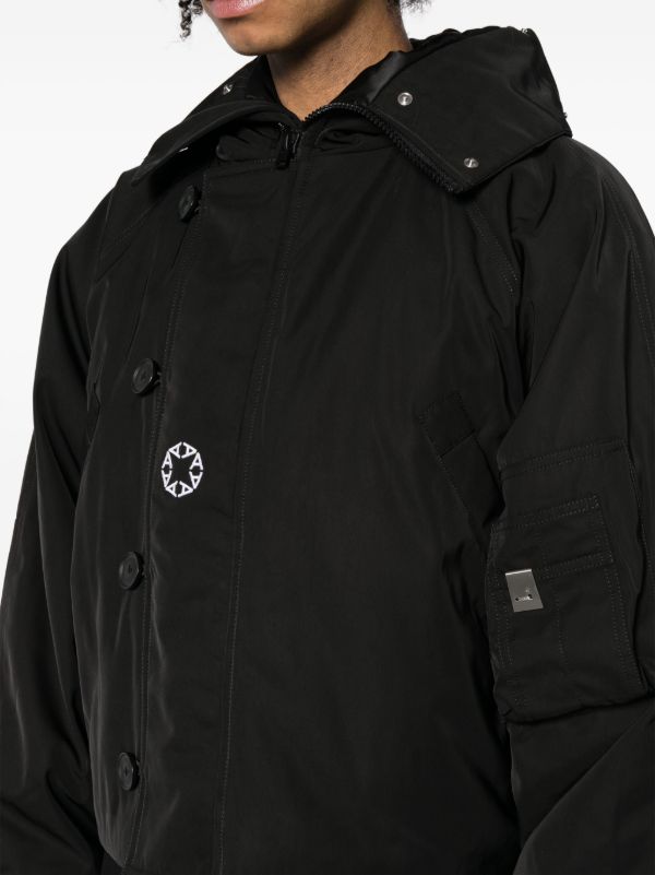 1017 ALYX 9SM graphic-print Padded Hooded Jacket | Black | FARFETCH