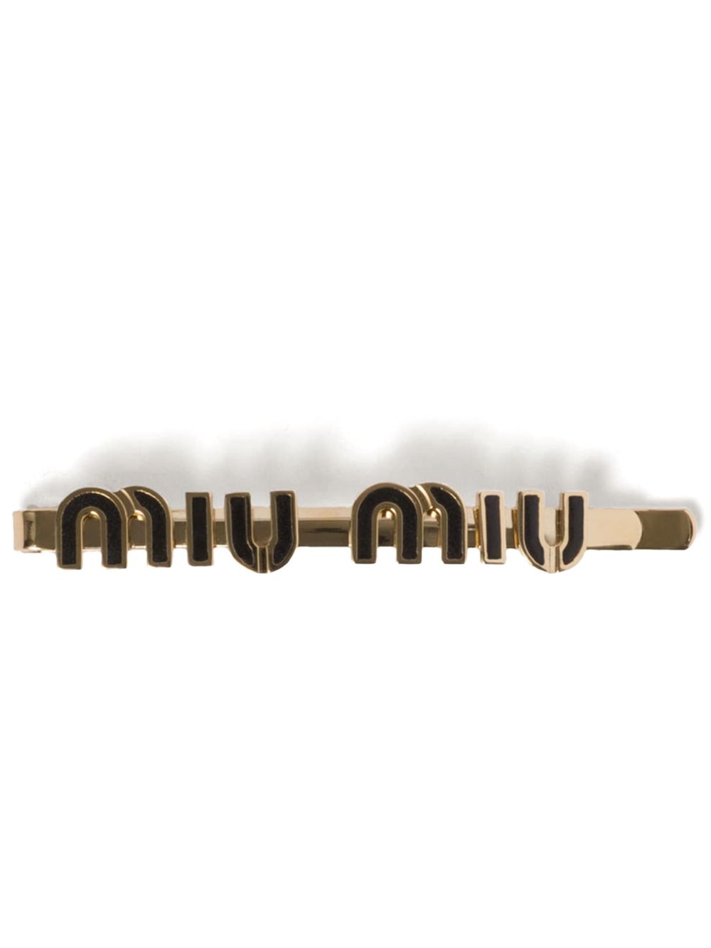 Miu Miu logo-lettering Hairclip | Black | FARFETCH