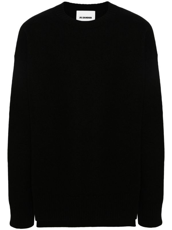 Jil Sander サイドスリット ウールセーター | ブラック | FARFETCH JP