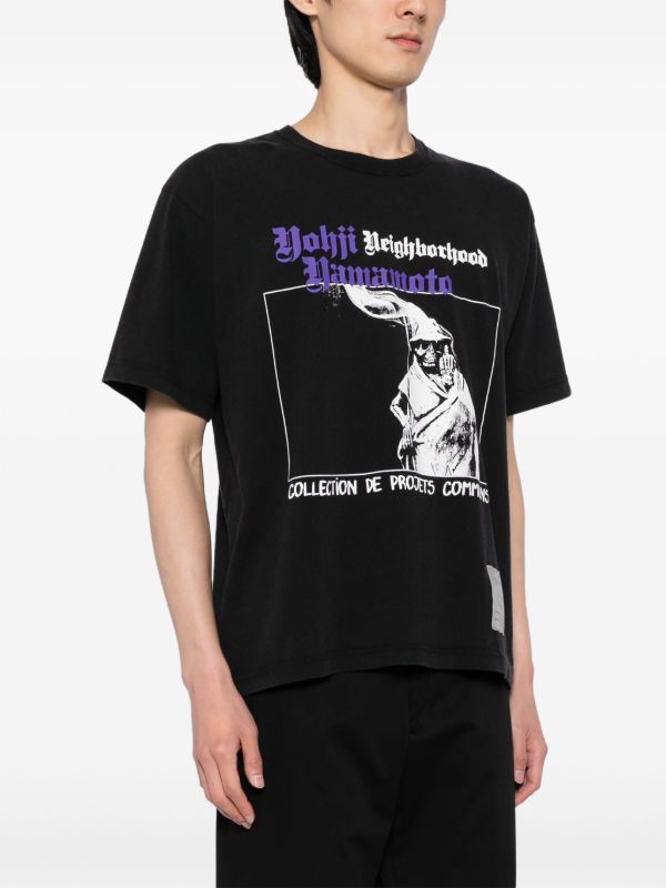 Yohji Yamamoto x NEIGHBORHOOD graphic-print Cotton T-shirt | Black