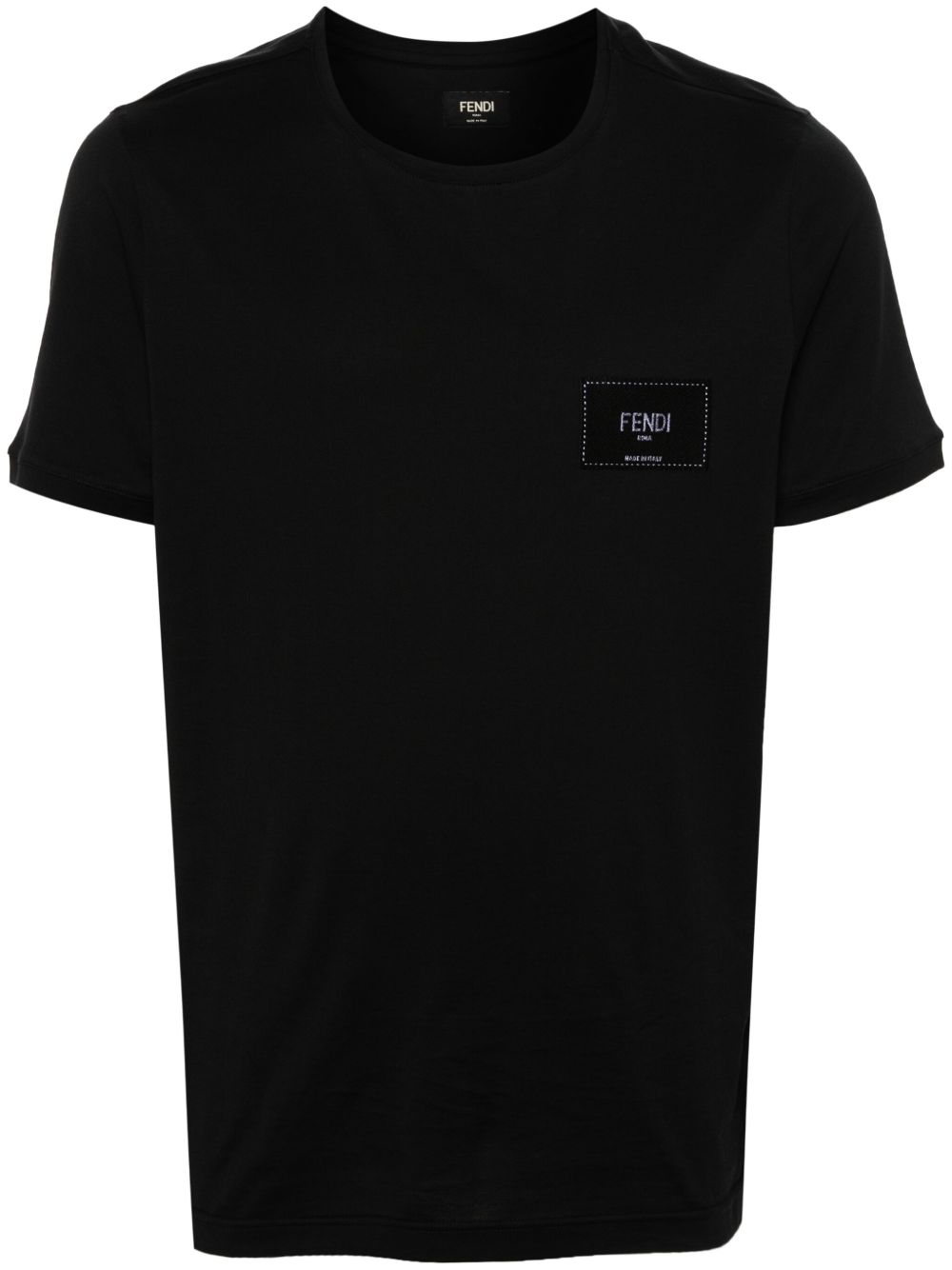 FENDI logo-appliqué Cotton T-shirt | Black | FARFETCH