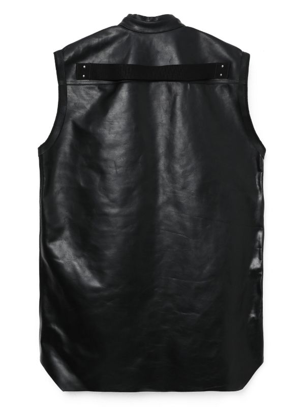 Rick Owens レザー Vネックベスト | ブラック | FARFETCH JP