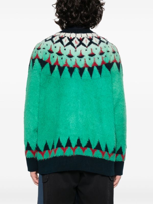 Sacai ベルテッド カーディガン | グリーン | FARFETCH JP