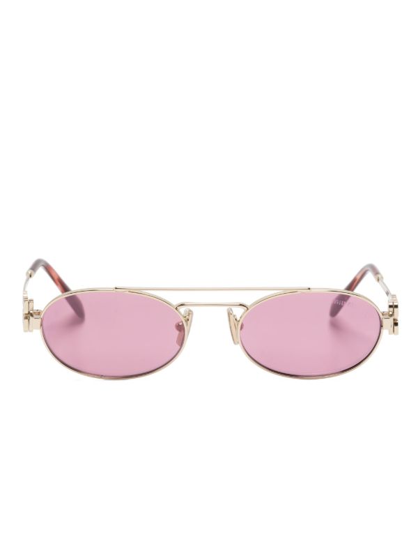 Miu Miu Eyewear オーバルフレーム サングラス | ピンク | FARFETCH JP