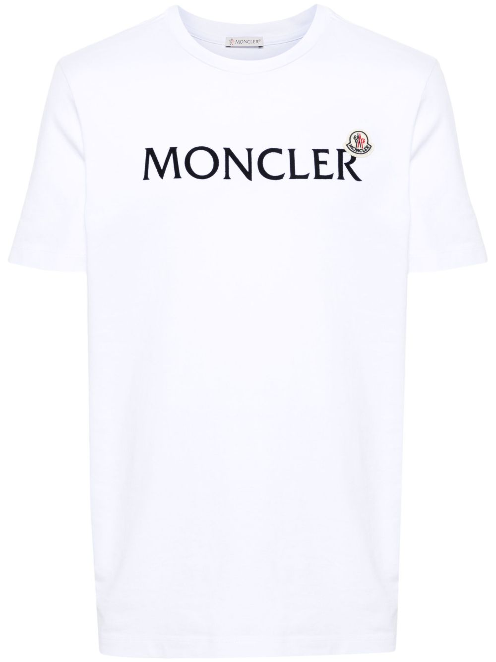 Moncler flocked-logo Cotton T-shirt | White | FARFETCH