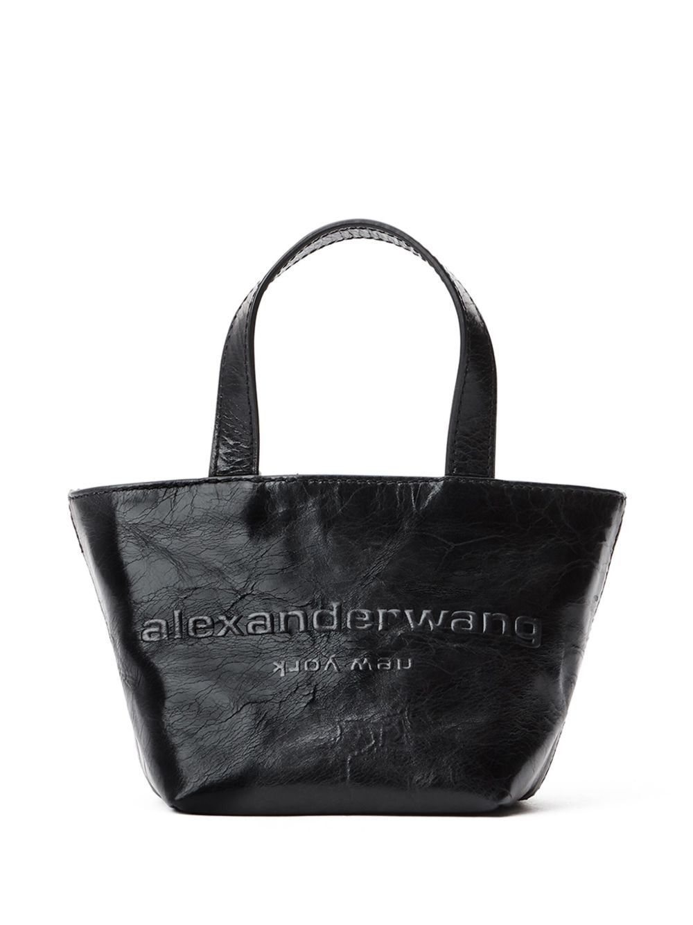 Alexander Wang Mini Punch logo-embossed Leather Tote Bag | Black