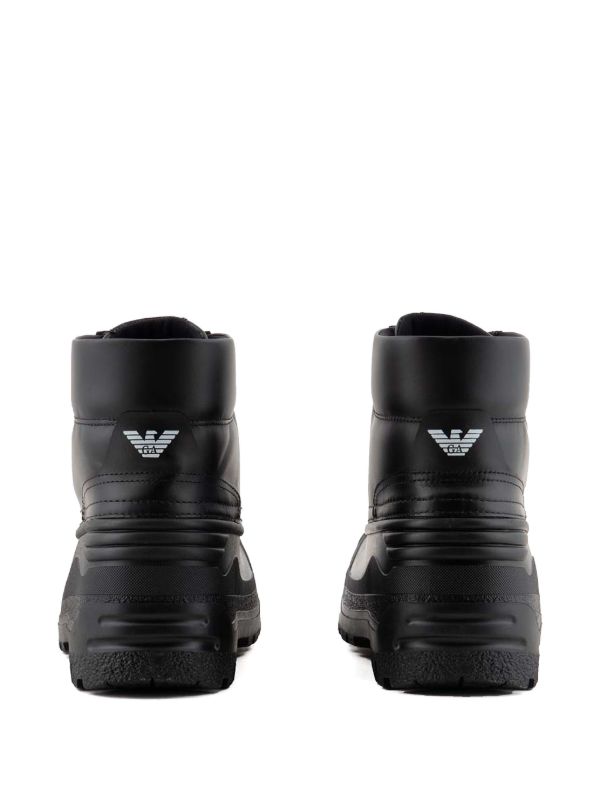 Emporio Armani レースアップ ブーツ | ブラック | FARFETCH JP