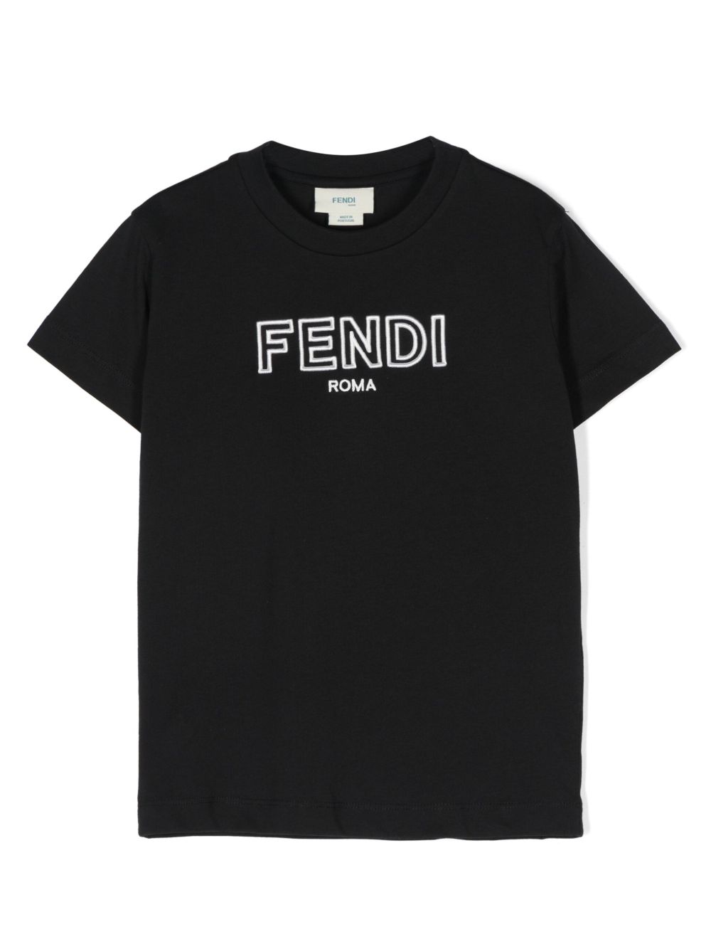 Fendi Kids logo-embroidered T-shirt | Black | FARFETCH