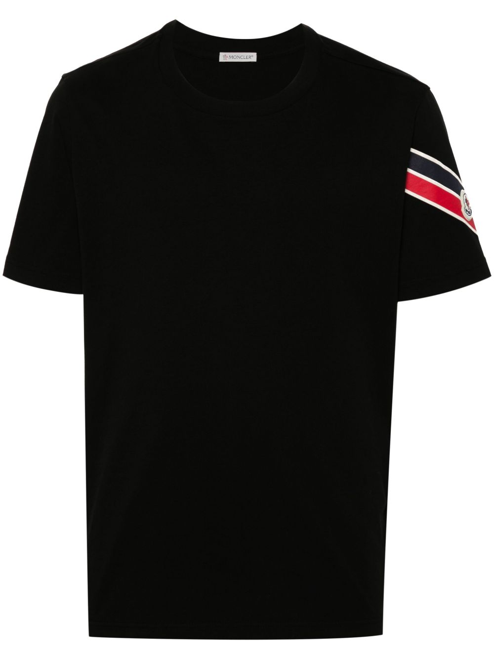 Moncler Tricolour Cotton T-shirt | Black | FARFETCH