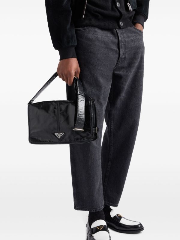 Prada レザーショルダーバッグ | ブラック | FARFETCH JP