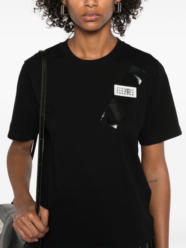 MM6 Maison Margiela ナンバーモチーフ Tシャツ | ブラック | FARFETCH JP