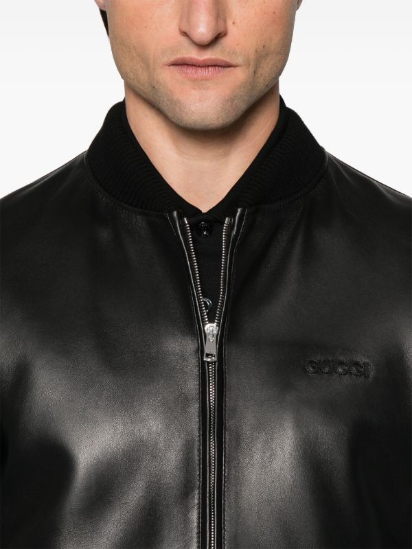 Gucci Leather Bomber Jacket | Black | FARFETCH