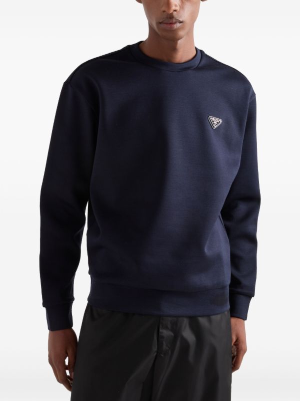 Prada triangle-logo Sweatshirt | Blue | FARFETCH NO