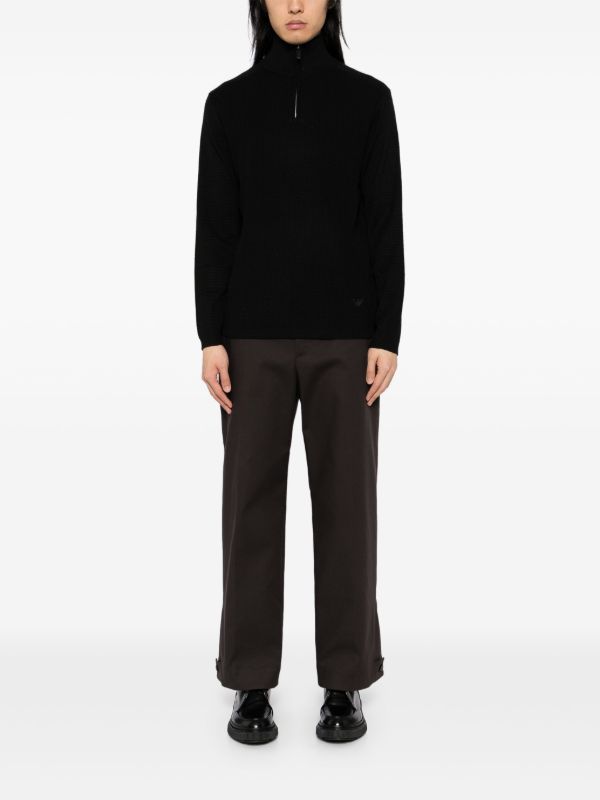 Emporio Armani ハーフジップ セーター | ブラック | FARFETCH JP