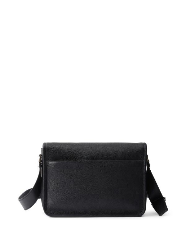 Prada レザーメッセンジャーバッグ | ブラック | FARFETCH JP