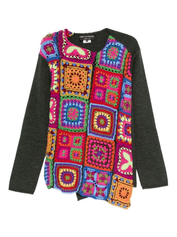 Comme Des Garçons Homme Plus クロシェパネル セーター | レッド