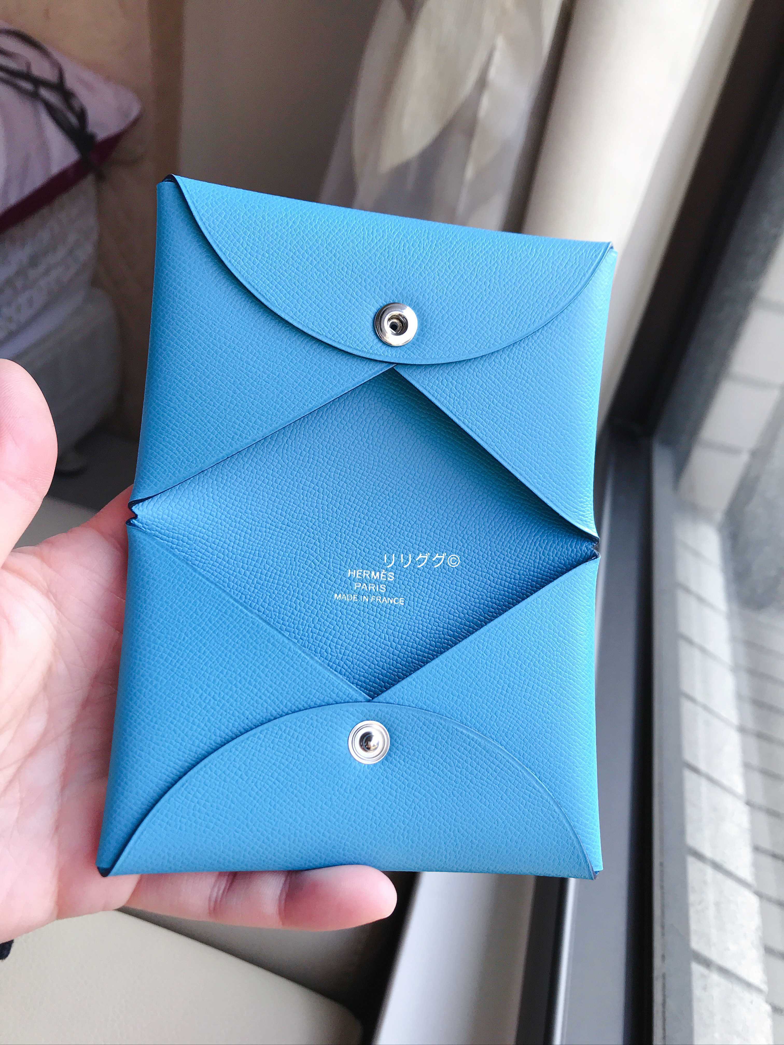 エルメス)☆ブルーデュノール☆カルヴィ☆カードケース名刺入り