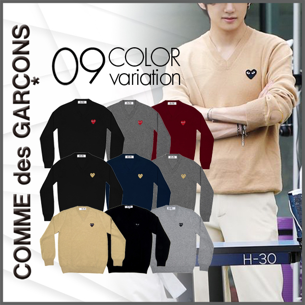 COMME des GARCONS】PLAY メンズ ハートロゴ セーター (COMME des