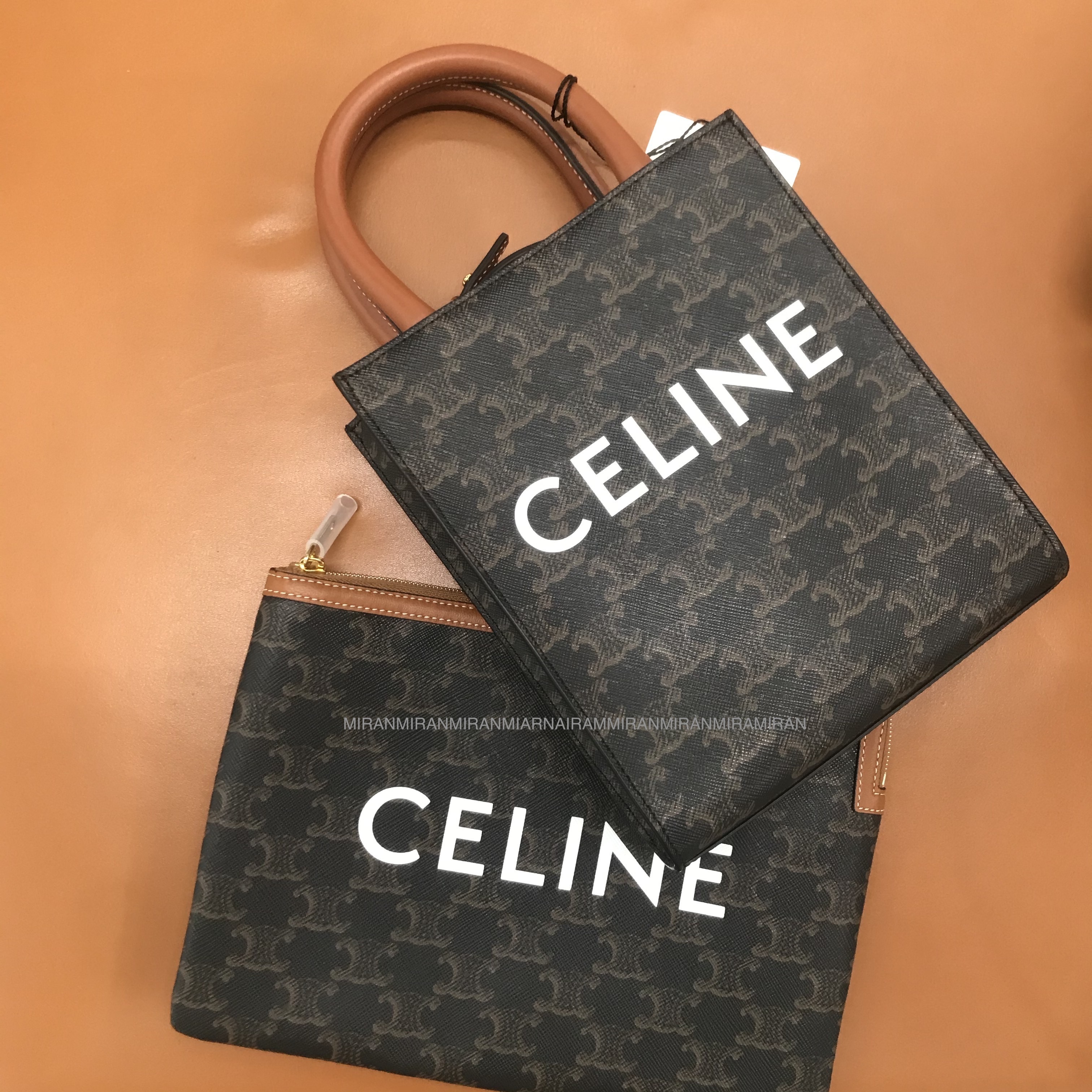 送料込【CELINE】MINI VERTICAL CABAS IN TRIOMPHE CANVAS (CELINE