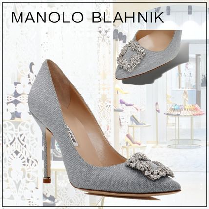 シルバー（銀色）系 Manolo Blahnik Hangisi(マノロブラニク) パンプス