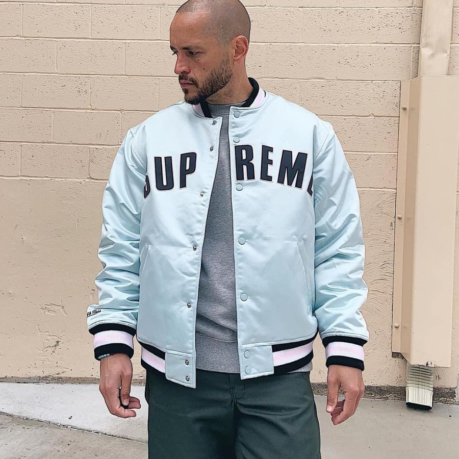 Supreme Mitchell & Ness Satin Varsity Jacket シュプリーム (Supreme