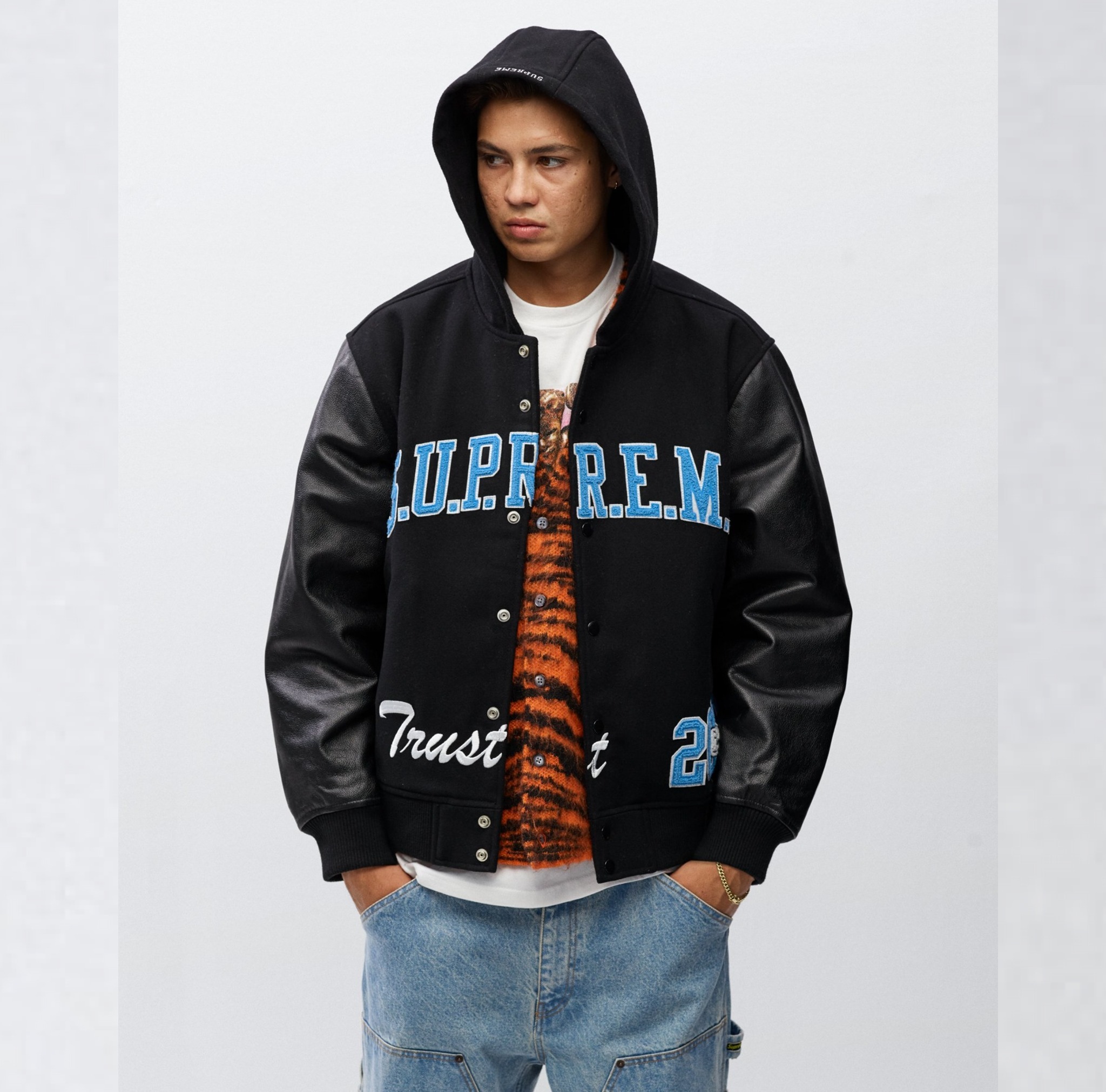 Supreme King Hooded Varsity Jacket シュプリーム スタジャン