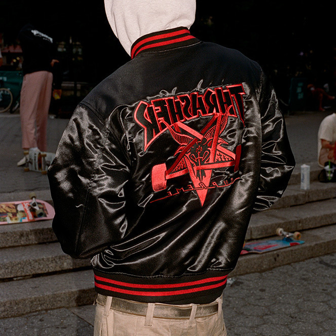 Supreme Thrasher Satin Varsity Jacket シュプリーム サテン (Supreme