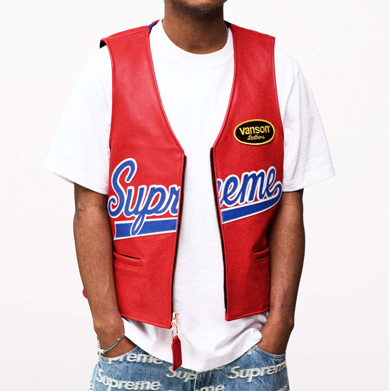 Supreme Vanson Leathers Spider Web Vest シュプリーム ベスト