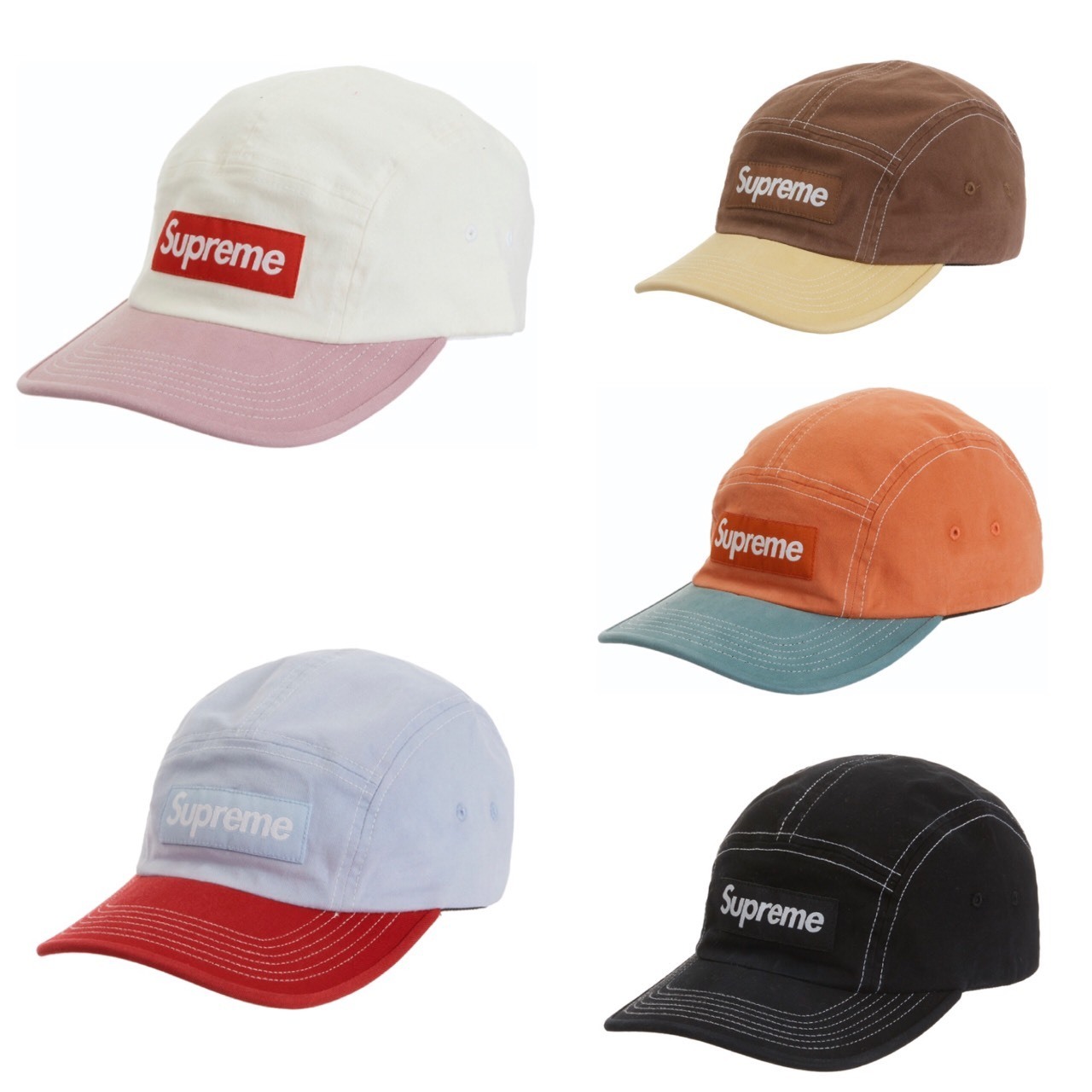 シュプリーム☆ツートンボックスロゴキャンプキャップ (Supreme