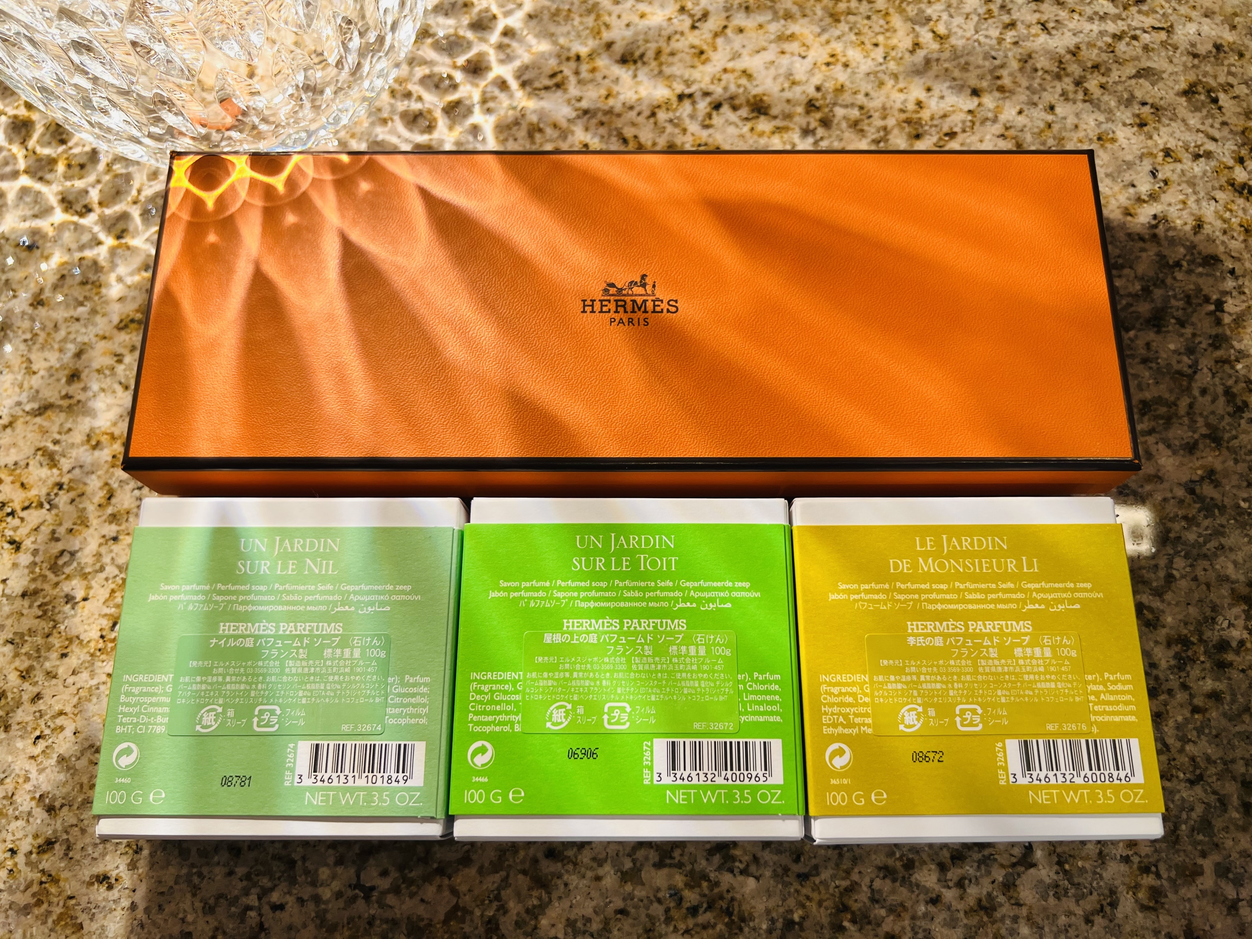 HERMES エルメス 石鹸 ソープ 3本 セット ギフト最適 (HERMES/家具
