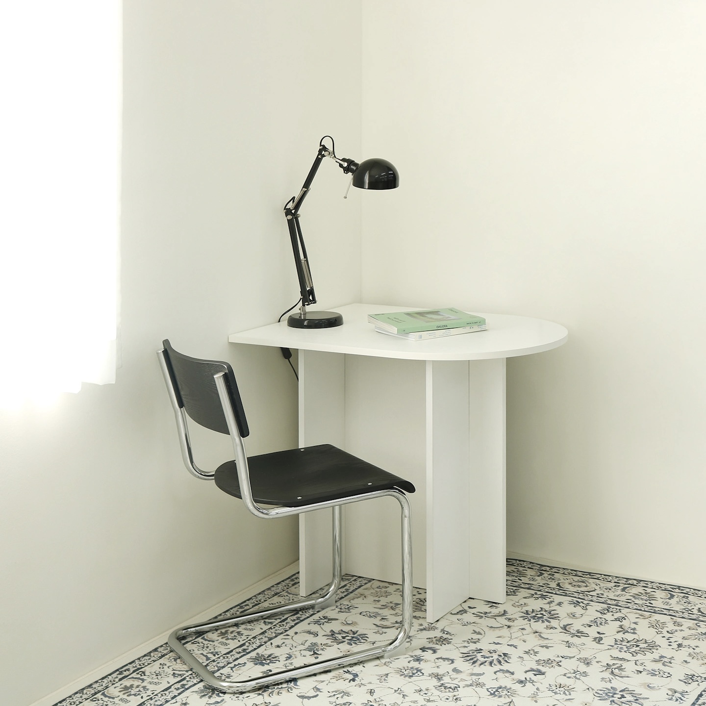 woodray】ホームカフェ 半楕円 テーブル 800(2色) (woodray/机