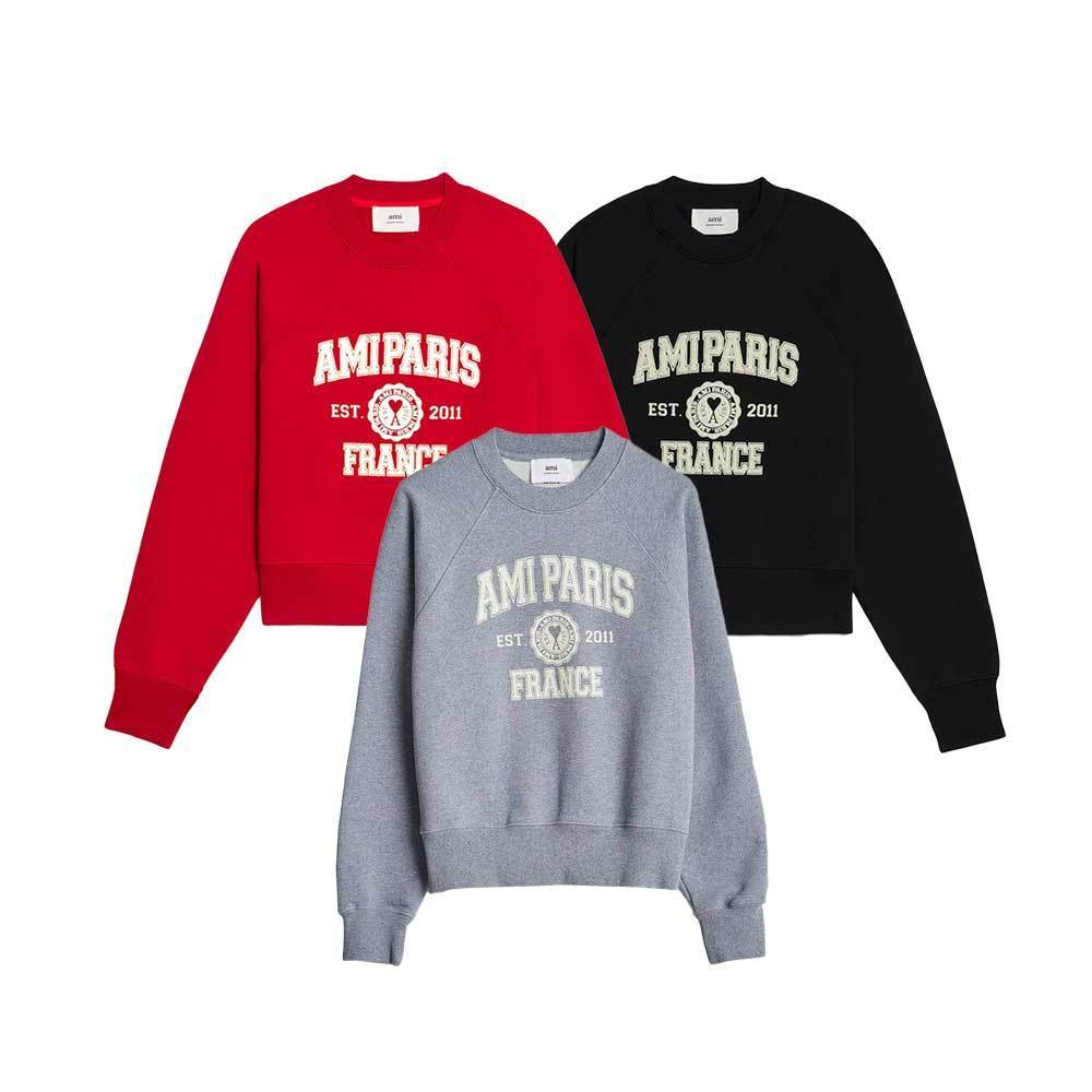 AMI PARIS ｜アミパリス FRANCE ロゴ入り スウェットシャツ (AMI PARIS