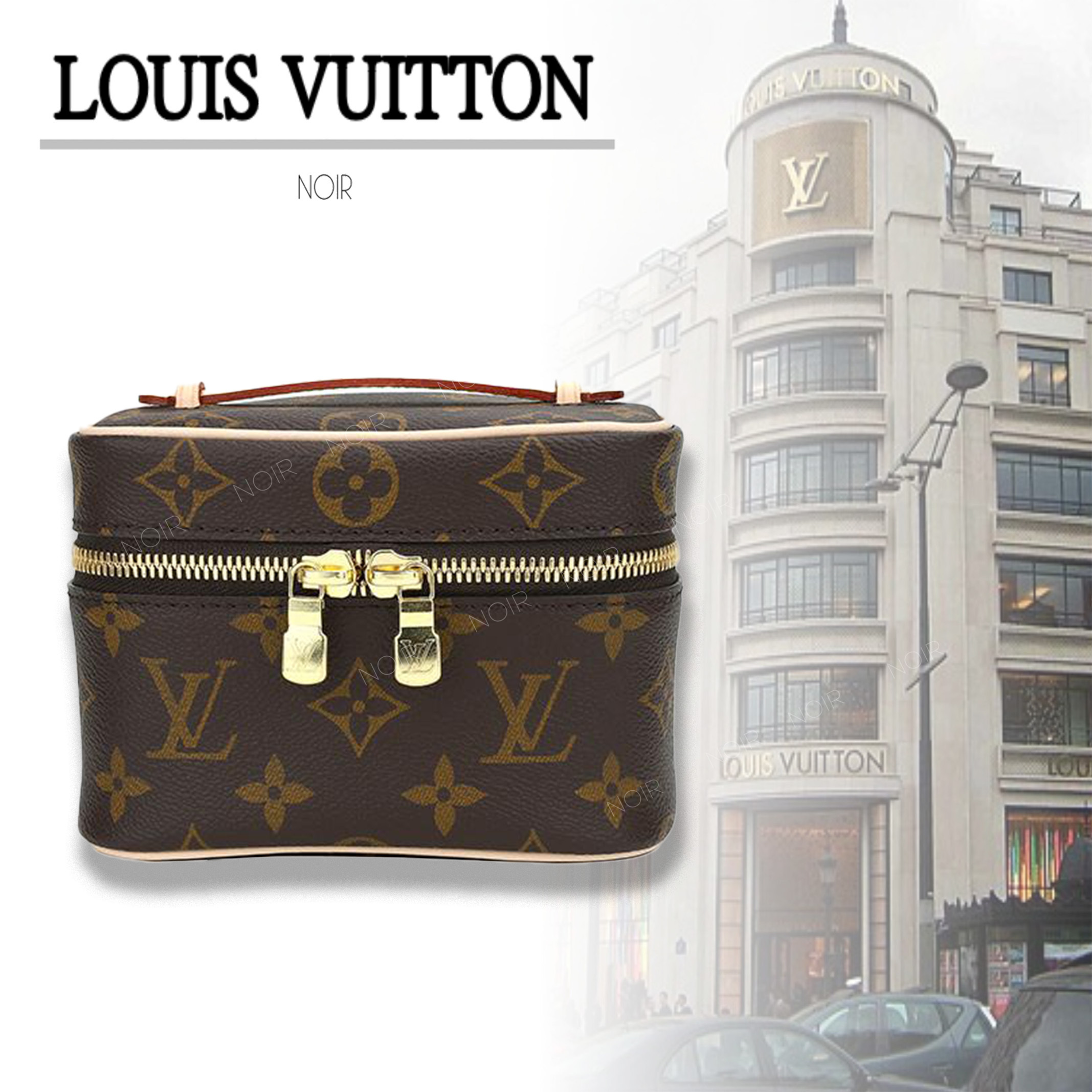 即発Louis Vuitton LV モノグラム バニティ バッグ ニース・ナノ